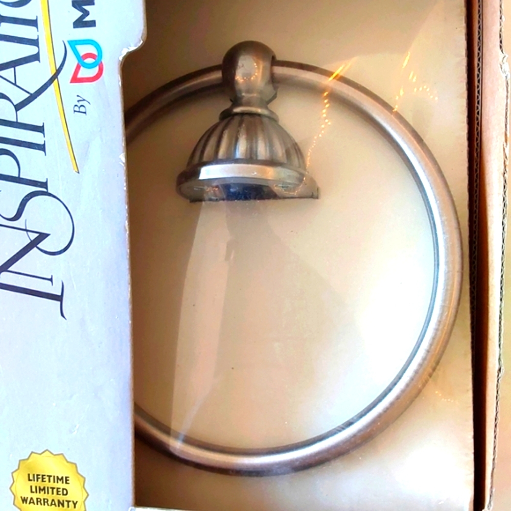 inspirations by Moen Addington Collection Brushed Nickel Towel Ring NIB